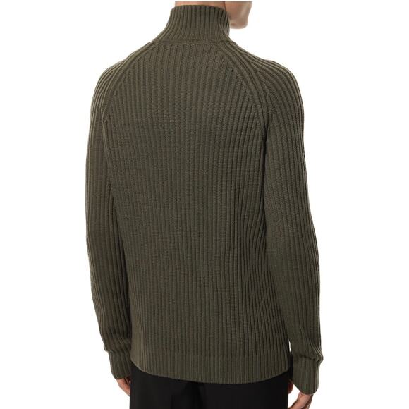 NWT BOSS Ribbed Mock-Neck Sweater – Green – Men’s XXL – 100% Virgin Wool - Picture 2 of 8